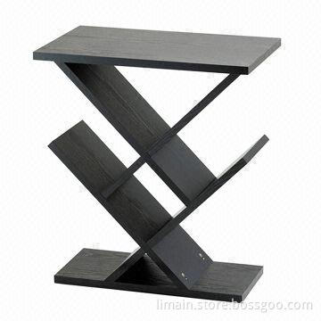 Bookcase with Black Wooden Grain Veneer Finish